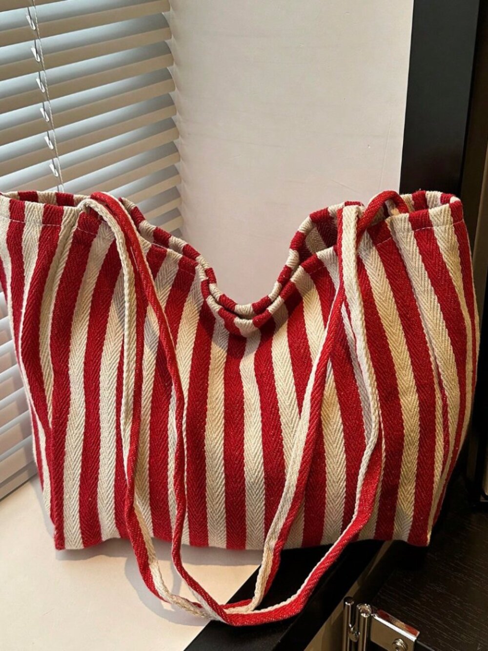 Striped Casual Tote Bag
